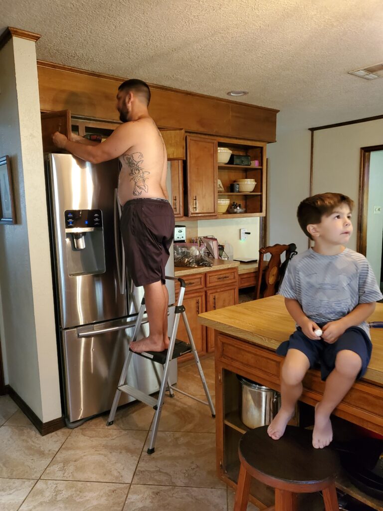 removing cabinets for kitchen remodel