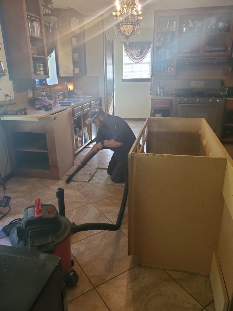 cleaning up from our kitchen remodel