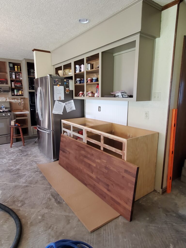 adding cabinets for our remodeled kitchen