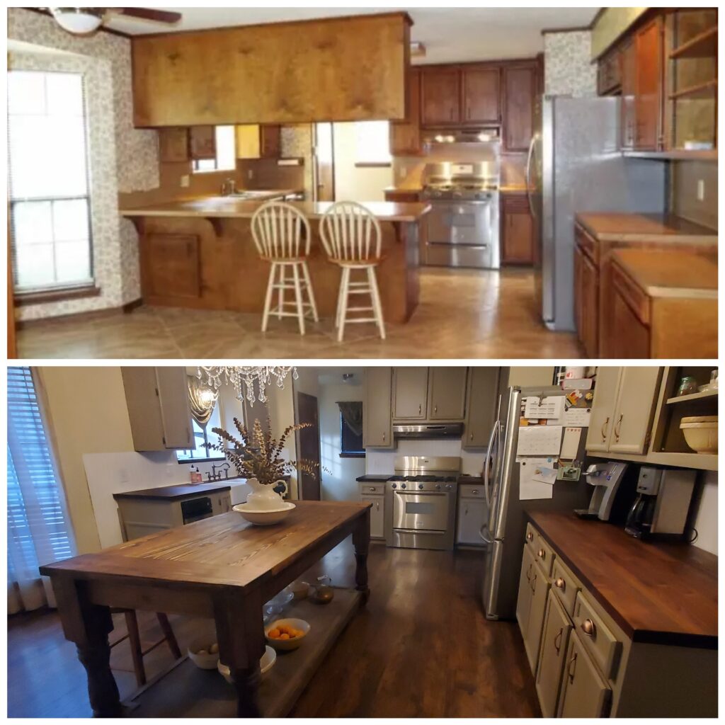 before and after our kitchen remodel